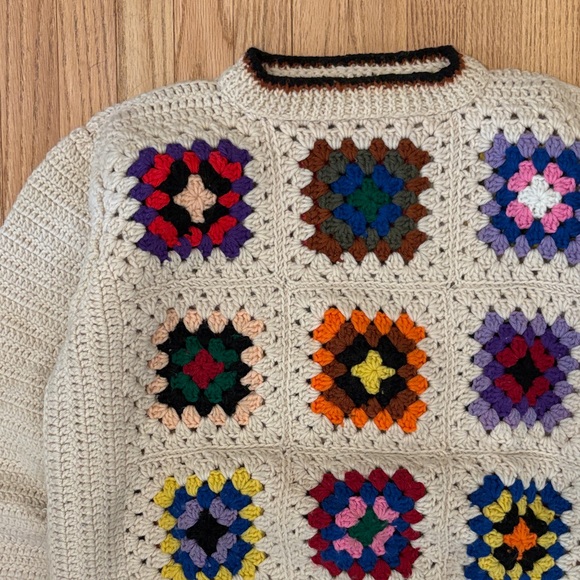 Vintage Handmade Crochet Sweater - Picture 2 of 10